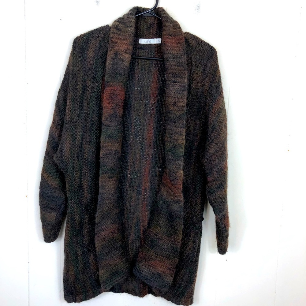 aaiko Wool‎ Mohair Mutli Colour Knit Open Cardigan Sz S
